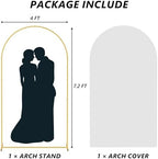 Neatsure Arch Backdrop Stand and Cover Set, 7.2FT Metal Photo Balloon Arch Backdrop Stand for Wedding Birthday Party Baby Shower Ceremony Graduation Decoration, White - Image 2