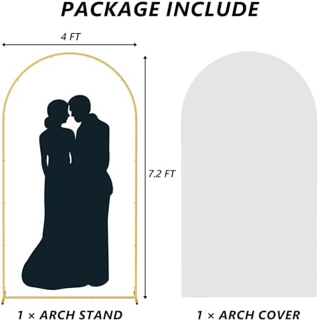 Neatsure Arch Backdrop Stand and Cover Set, 7.2FT Metal Photo Balloon Arch Backdrop Stand for Wedding Birthday Party Baby Shower Ceremony Graduation Decoration, White - Image 2