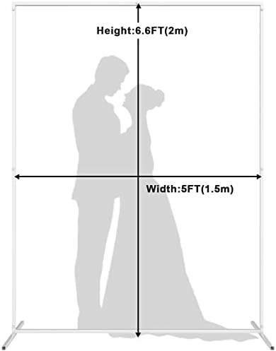 Wokceer Square Backdrop Stand White Metal Wedding Arch Stand 6.6FT x 5.2FT - Image 2