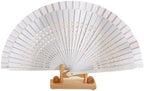 Personalized Sandalwood Fan Wedding Favors&Birthday Gifts&Christmas Gift Custom Wooden Fans Party Favor Bridal Shower Gifts (White,20 pcs) by jifu