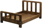 Newborn Photography Props Bed Prop Brown – Rustic Mini Wooden Bed for Baby Photography, Infant Photoshoot Posing Prop for Newborn Sessions by Skumfidus