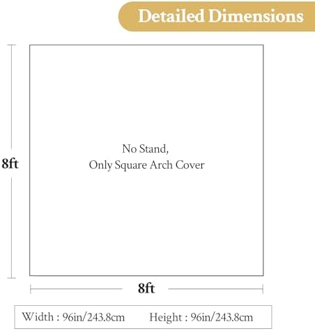 Black Square Arch Backdrop Cover 8x8FT, Double-Sided Stretchy Spandex Fabric Fits Square Arch Backdrop Stand, Black Background Backdrop for Wedding Baby Shower Birthday Party Decorations - Image 5