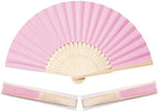 Sepwedd 50pcs Pink Paper Hand Fan Bamboo Folding Fan Handheld Paper Fan by SEPWEDD