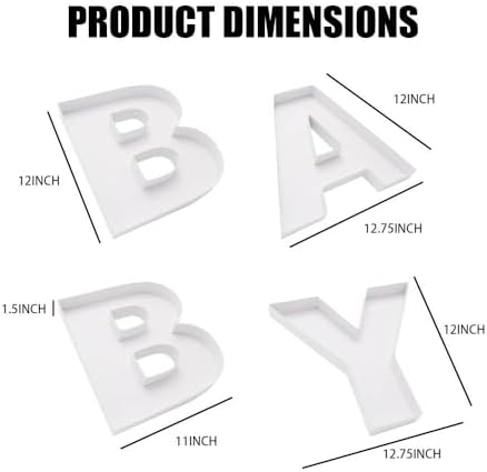 WENPACK 12" Cardboard Letter Shaped Mache Decorative Strawberries Fillable Sweets Candy Container Box (White BABY) - Image 2
