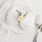 60 Pack White Cheesecloth Napkins Washable 21x21 Inches White Cloth Napkins Set of 60 Dinner Table Napkins for Wedding Cotton Gauze Bridal Baby Shower Rustic Boho Summer Party Table Decor - Image 4
