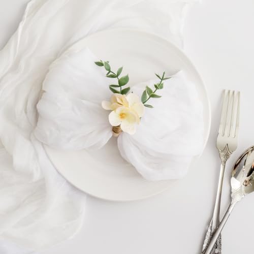 100 Pack White Cheesecloth Napkins Washable 21x21 Inches White Cloth Napkins Set of 100 Dinner Table Napkins for Wedding Cotton Gauze Bridal Baby Shower Rustic Boho Summer Party Table Decor - Image 4