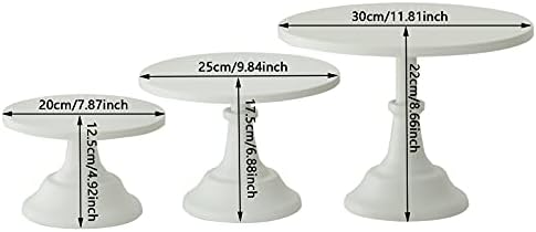 3-Set Cake Stands, White Dessert Display Plate Cupcake Stands for Baby Shower Wedding Birthday Party Celebration Home Decor - Image 2