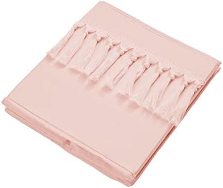 Sweet Jojo Designs Pink Boho Bohemian Foldable Fabric Storage Cube Bins Boxes Organizer Toys Kids Baby Childrens - Set of 2 - Solid Color Blush Shabby Chic Luxury Vintage Designer Tassel Fringe - Image 4