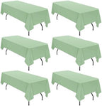 6 Pack Tablecloth 60 x 102 inch Polyester Table Cloth for 6 Foot Rectangle Tables,Stain and Wrinkle Resistant Washable Fabric Table Covers Polyester Sage Green Table Clothes for Wedding,Party,Banquet by YMHPRIDE