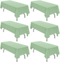6 Pack Tablecloth 60 x 126 inch Polyester Table Cloth for 8 Foot Rectangle Tables,Stain and Wrinkle Resistant Washable Fabric Table Covers Polyester Sage Green Tableclothes for Wedding,Party,Banquet by YMHPRIDE