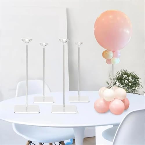 Balloon Sticks With Bases Balloon Stick Stand Clear Acrylic Kit, 4 Pack Sticks With Base For Table Centerpiece,for Wedding Birthdays Parties Decoration - Image 4