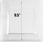 EcoQuality 9.5" inch Clear Square Plastic Plates - Disposable China Like Party Plates, Heavy Duty Salad Plates, Dessert Plate, Dinners, Dessert, Wedding, Serveware, Catering (50) - Image 2