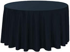 Polyester Round Tablecloth 120" Ideal for 60 inch round table (Dark Navy) - Image 2