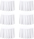 FINDYOU 6 Pack White 90 Inch Round Tablecloths. Stain and Winkle Resistant Polyester Washable White TableCloths for Parties Wedding Dining by TableClothAndTableRunner