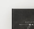 Personalized Guest Book - 11.5" x 8.5" Custom Bride & Groom Names with Bookmark and Hard Cover 140 GSM Blank Pages, for Weddings Guest Book, Engagements, Birthdays, Special Events, Charcoal - Image 3