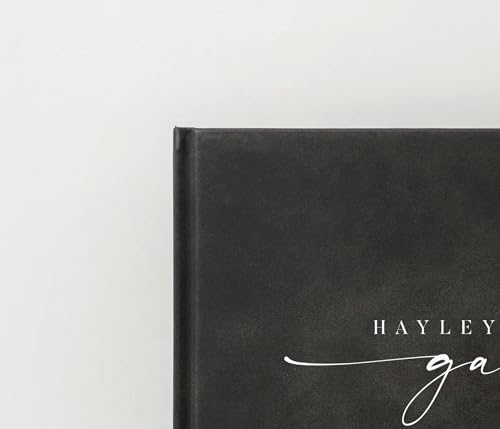 Personalized Guest Book - 11.5" x 8.5" Custom Bride & Groom Names with Bookmark and Hard Cover 140 GSM Blank Pages, for Weddings Guest Book, Engagements, Birthdays, Special Events, Charcoal - Image 3