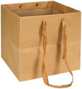 Aosric 12 Pack 12"x12"x12" Brown Square Gift Bags with Tissue Paper by AOSRIC