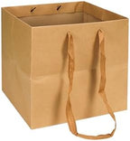 Aosric 12 Pack 12"x12"x12" Brown Square Gift Bags with Tissue Paper by AOSRIC