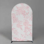 Pink Floral Arch Backdrop Cover Toile Bride to Be Baby Shower Girl Party Chiara Arched Frame Bow Flowers 1st Wedding Birthday Parties Decorations (5FT,4645) - Image 2