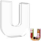 13.8" Extra Large Acrylic Letter Charcuterie Board Box, Reusable Fillable Letter Cake Candy Dish Display Serving Tray for Birthday Anniversary Party Decoration (U) by RUFHVTY