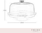 Twine Multi-Functional Acrylic Server with Bundt Cake Mold, Dessert Serving Platter Set, Cake Pan, Cake Stand, Clear Acrylic, Silicone, 4-Piece Set - Image 3