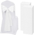 60 PCS White Satin Chair Sashes, 7 x 108 Inch by REWOMC
