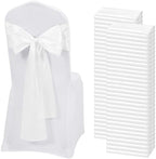 60 PCS White Satin Chair Sashes, 7 x 108 Inch by REWOMC