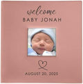 Personalized Photo Album, Custom Engraved Picture Album, Holds 200 4" x 6" Photos, Leatherette and Laser Engraved Scrapbook, Welcome Baby, Pink by GiftsForYouNow