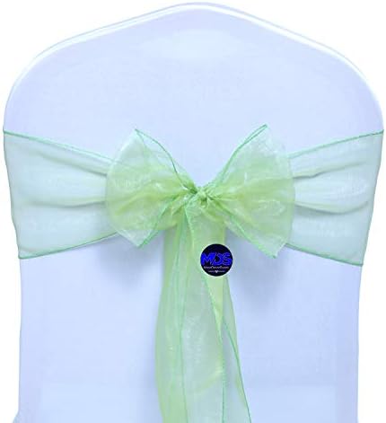 Pack of 100 Organza Chair Sashes for Wedding & Event Décor – Apple Green - Image 2