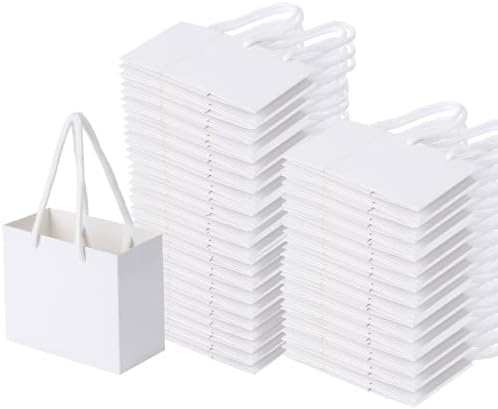 Meonua Mini Gift Bags w/Handles White 3.94x4.72x2.36 by Meonua