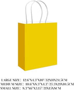 qiqee 100PCS Gift Bag with Handles Bulk Bright Yellow Paper Bags Assorted Sizes(33pcs Large 13",33pcs Medium 11",34pcs Small 8") - Image 2