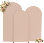Nude Arch Backdrop Cover 7.2ft 6.6ft 6ft Arch Cover Set of 3 Arch Covers Stretchy Backdrop for Wedding Party Baby Shower Birthday Photography Spandex Arch Stand Covers Backdrop Curtains Decor - Image 5