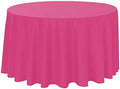 Polyester Round Tablecloth 120" Ideal for 60 inch Round Table (Hot Pink) by KS+Linens