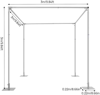 10FT Adjustable 4 Post Wedding Canopy Frame Kit, Heavy Duty Wedding Backdrop Stand Support Syestem, Canopy Chuppah Mandap Hardware Kit for Birthday Photo Booth Baby Shower Party Decorations - Image 3