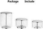 Silver Metal Cake Stand Set of 3, Round Wedding Cupcake Holder - Image 6