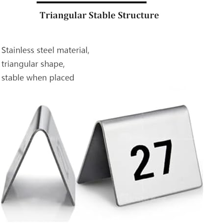 Table Numbers for Wedding Reception Double Sided, Stainless Steel Frosted Digital Cards Holders20 Pack Numbered Tent Frame for Restaurant Baby Shower Banquets, Silver,Numbers 81 to 100 - Image 6