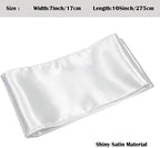 White Satin Chair Sashes Bows for Chair,7x108inchs,50pcs - Image 5
