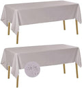 Fokitut 2 Pack Waterproof Rectangle Tablecloth, 60x120 Inch,Stain Resistant and Wrinkle Polyester Table Cloth, Fabric Table Cover for Kitchen Dining, Wedding, Party, Holiday Dinner-Silver by BalsaCircle