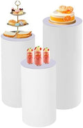 Small Pedestal Display Plinth Pillars, 3pcs Cylinder Stands for Party White Round Pedestal Stand for Birthday Wedding Props Baby Shower Christmas New Year (3) by Unknown