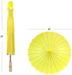Koyal Wholesale 32" Yellow Paper Parasol Umbrella 4 Pack, Large Paper Umbrella Bulk, Paper Parasol Wedding Umbrellas, Yellow Parasol Umbrella Bridal Party Decor Photo Props, Sun Parasols for Shade - Image 3