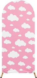 7.2 ft Arch Backdrop Cover Sky Strench Spandex, Pink Cloud by RimCereal
