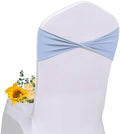 Spandex Sky Blue Chair Sashes Bows 60 Pcs Blue Chair Sashes Elastic Chair Cover Bands Ties Without Buckle for Wedding Birthday Party Ceremoney Events Decoration by Unknown
