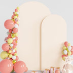 Wokceer Arch Backdrop Cover 7.2FT, 6FT Beige Arch Covers Stretchy Backdrop by Wokceer