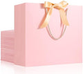 EUSOAR Pink Gift Bags, 25pcs 12.5"x4.5"x11" Gift Bags With Ribbon Handles, Thank You Paper Bag Gift Wrap Treat Bags Bulk for Wedding Guests Birthday Bridesmaid Anniversary Holiday Party Business by EUSOAR