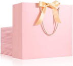 EUSOAR Pink Gift Bags, 25pcs 12.5"x4.5"x11" Gift Bags With Ribbon Handles, Thank You Paper Bag Gift Wrap Treat Bags Bulk for Wedding Guests Birthday Bridesmaid Anniversary Holiday Party Business by EUSOAR
