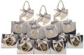 TKSBAG 100 Pack Small Thank You Gift Bags with Handles, 5.5''x 2.3''x4.7'' Mini Silver Gift Bags Bulk for Baby Shower, Birthday, Wedding, Party Favors, Back to School, Summer Party, Mother's Day by TKSBAG