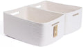 MiniArk Large Storage Baskets for Shelves, 17 x 13 x 7.5” Closet Organizers Bins for Clothes Blanket Towels, Baby Nursery, Toy Baskets Box, Woven Rope Baskets, 2 Packs Off White by MiniArkStorageBasketsHome