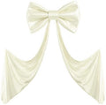 Giant Ivory Bow for Backdrop 80x24 Inches Large Satin Ribbon Bow Wall Decor for Wedding Birthday Baby Shower Party Photo Booth, Washable Reusable Big Bow for Nursery Bedroom Door Hanging Decoration by Gogoparti