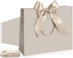 Silkfly 24 Pcs Paper Gift Bags with Handles & Bow Ribbon, Champagne by Silkfly