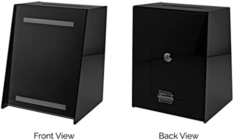 Locking Ballot Box 8.75" Countertop Raffle Thoughts or Suggestion Forms Collection Bin Black Acrylic by Marketing Holders - Image 4